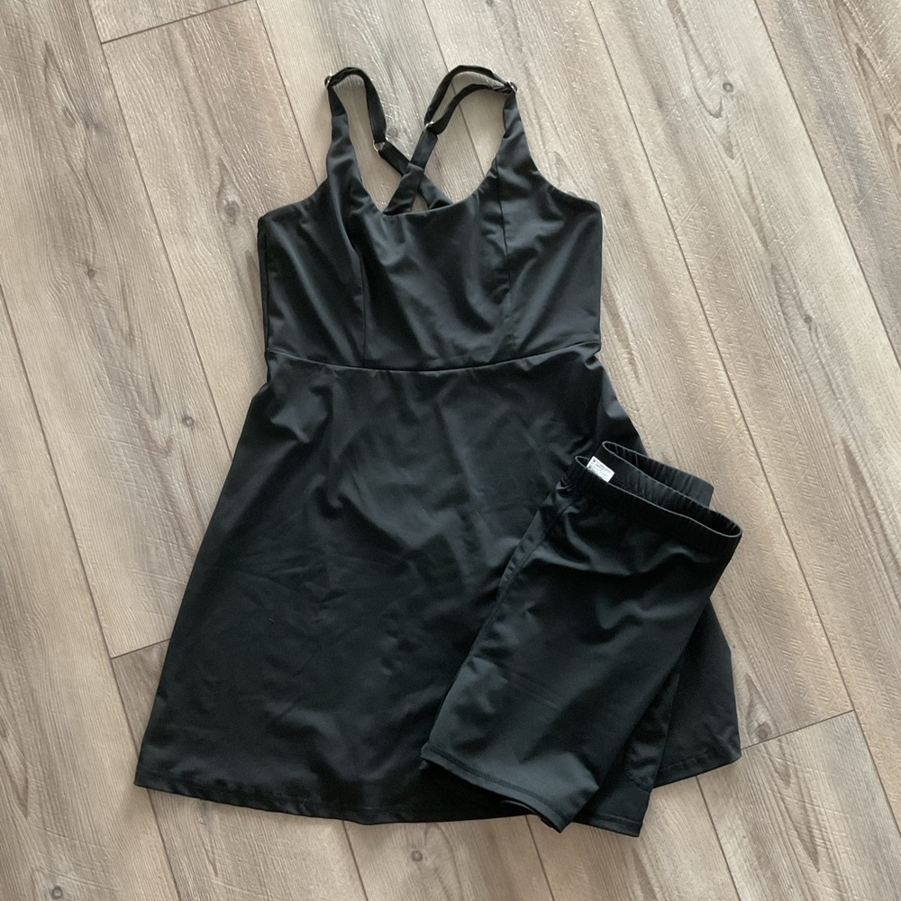 Black Sleeveless Dress with Shorts